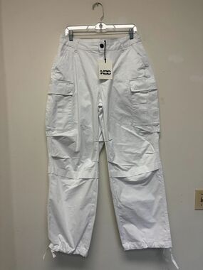 Womens White Cargo Pants Size Small #454